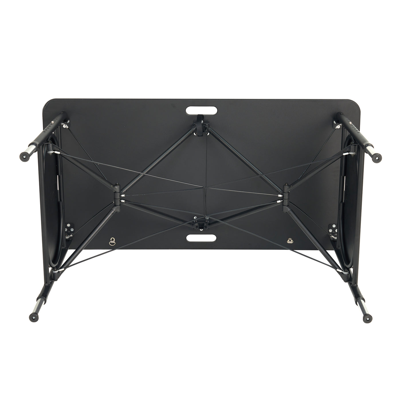 Master Massage MARS SPORT table upside down showing legs and support structure.