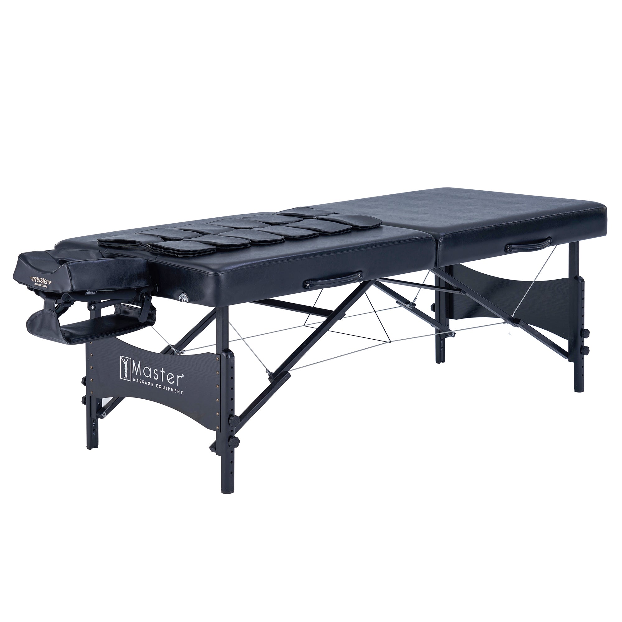 Master Massage MONACO Airwave table with face cradle, pockets, for full-body massage.