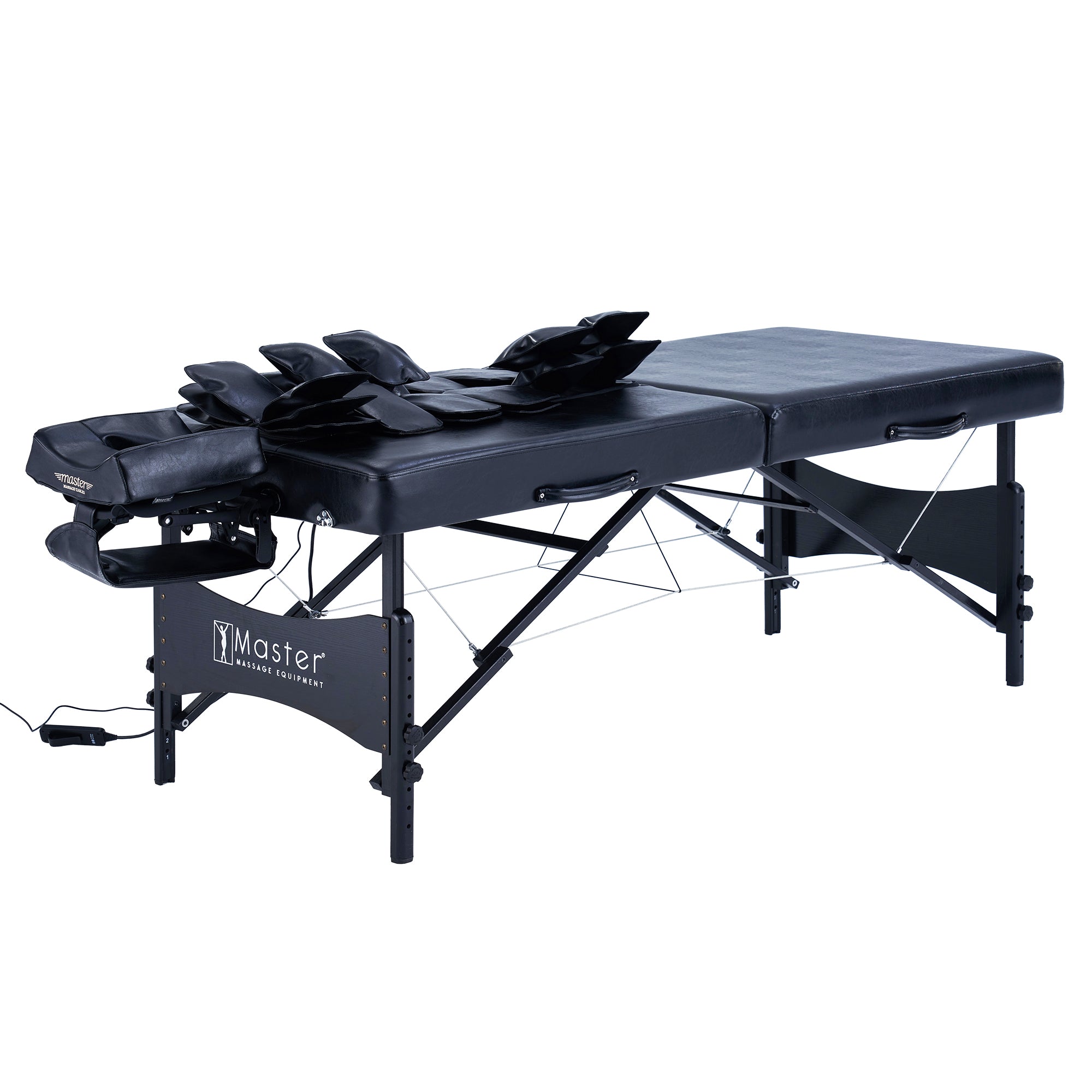 Master Massage MONACO Airwave portable table with armrests & face cradle for full-body massage.
