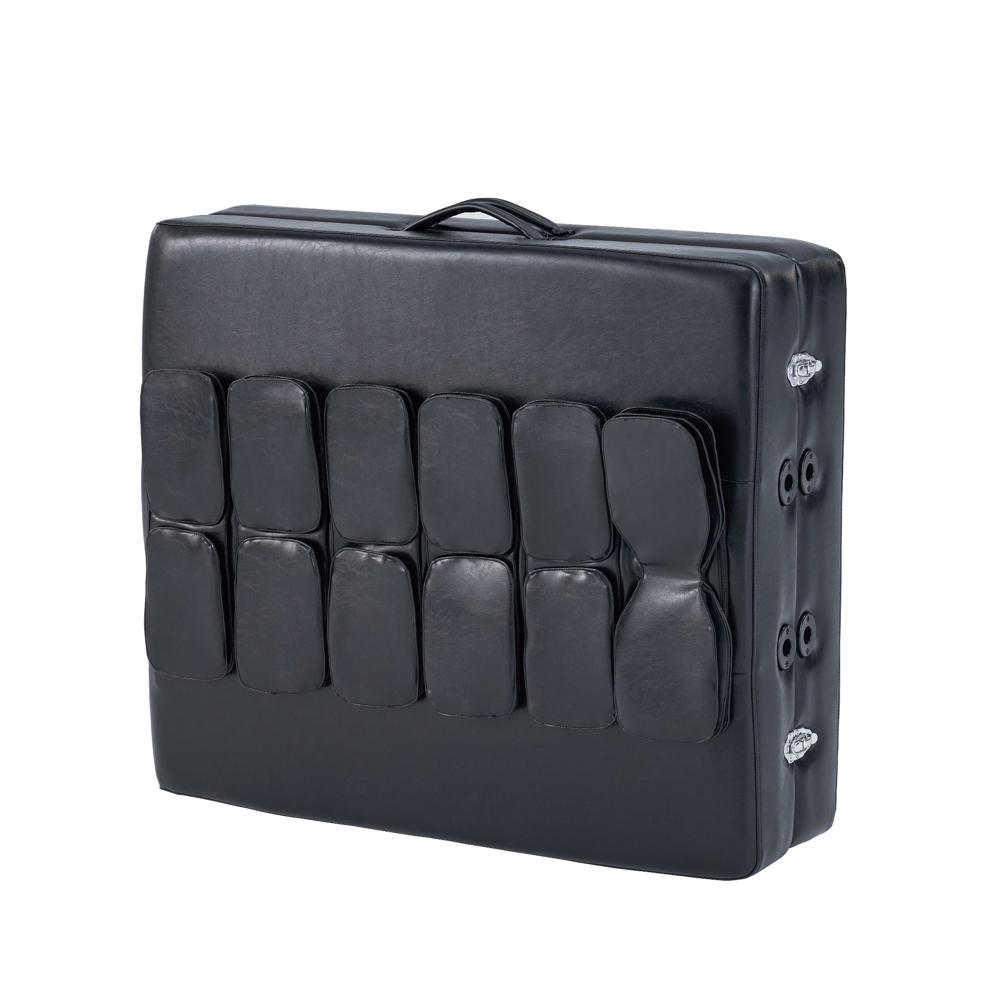 The Master Massage MONACO Airwave is a black, padded portable massage table for full-body relief.