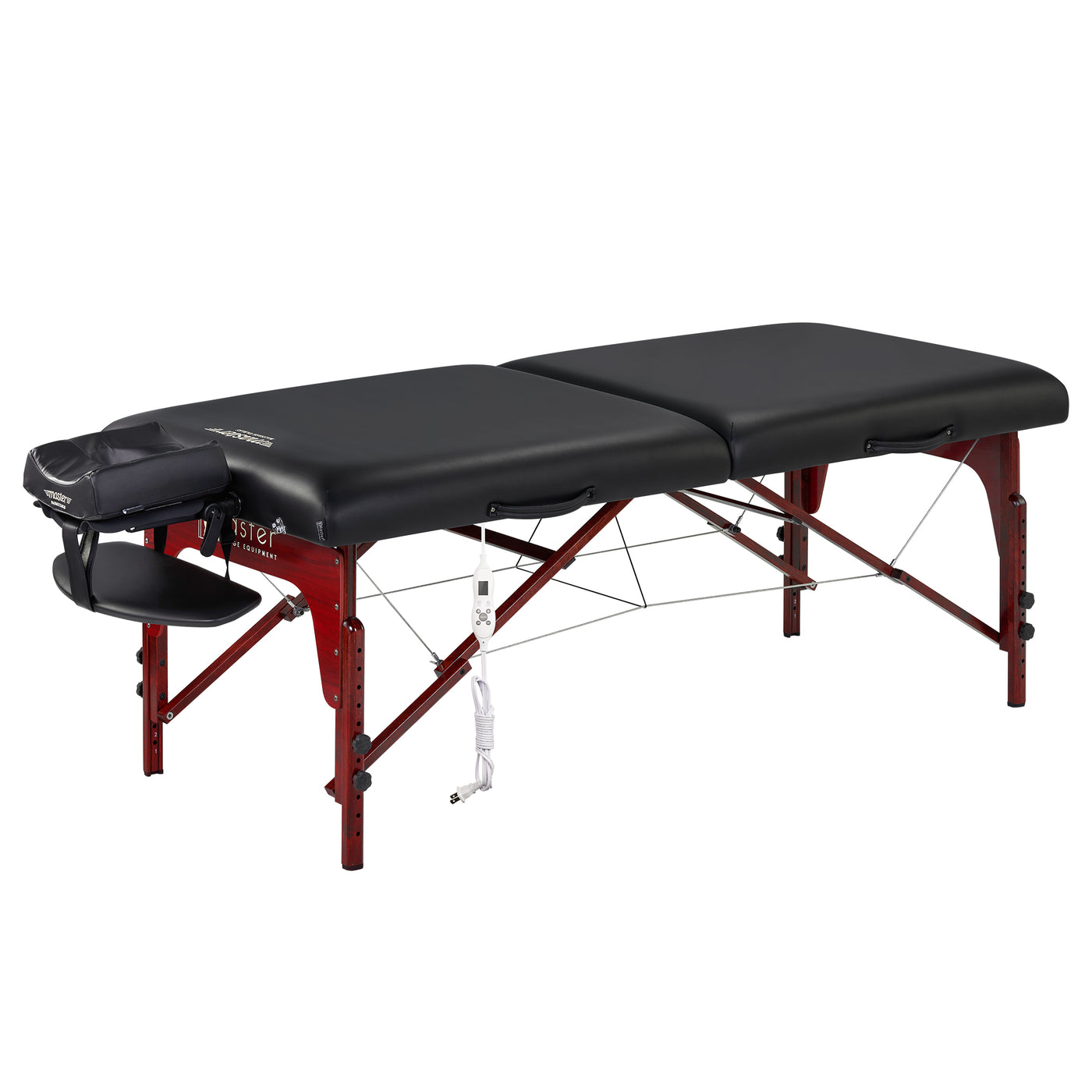 Master Massage MONTCLAIR Therma-Top table: portable, wood legs, memory foam, adjustable headrest.