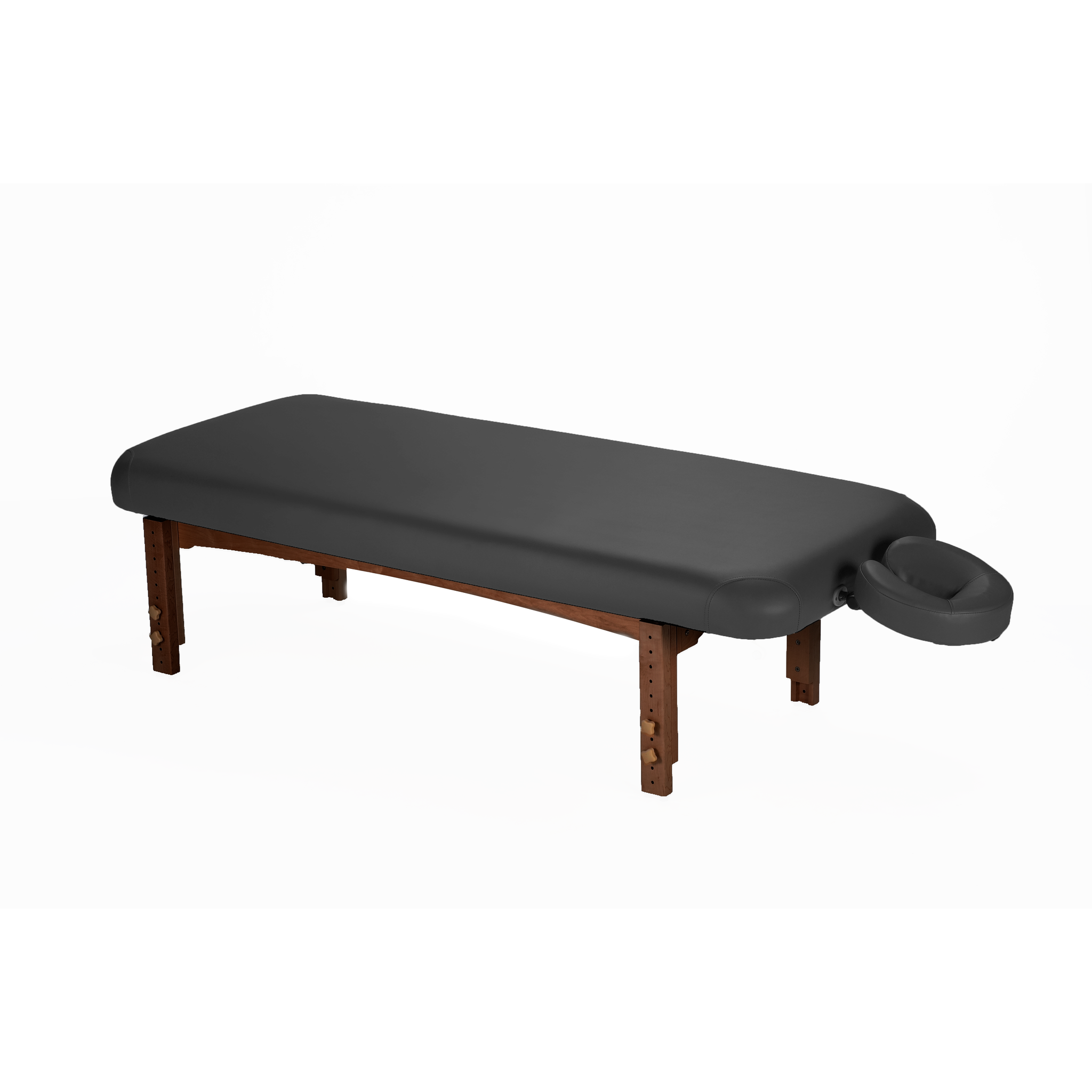 TouchAmerica OLYMPUS FLAT Electric Lift Table with wooden legs and face cradle, on white background.