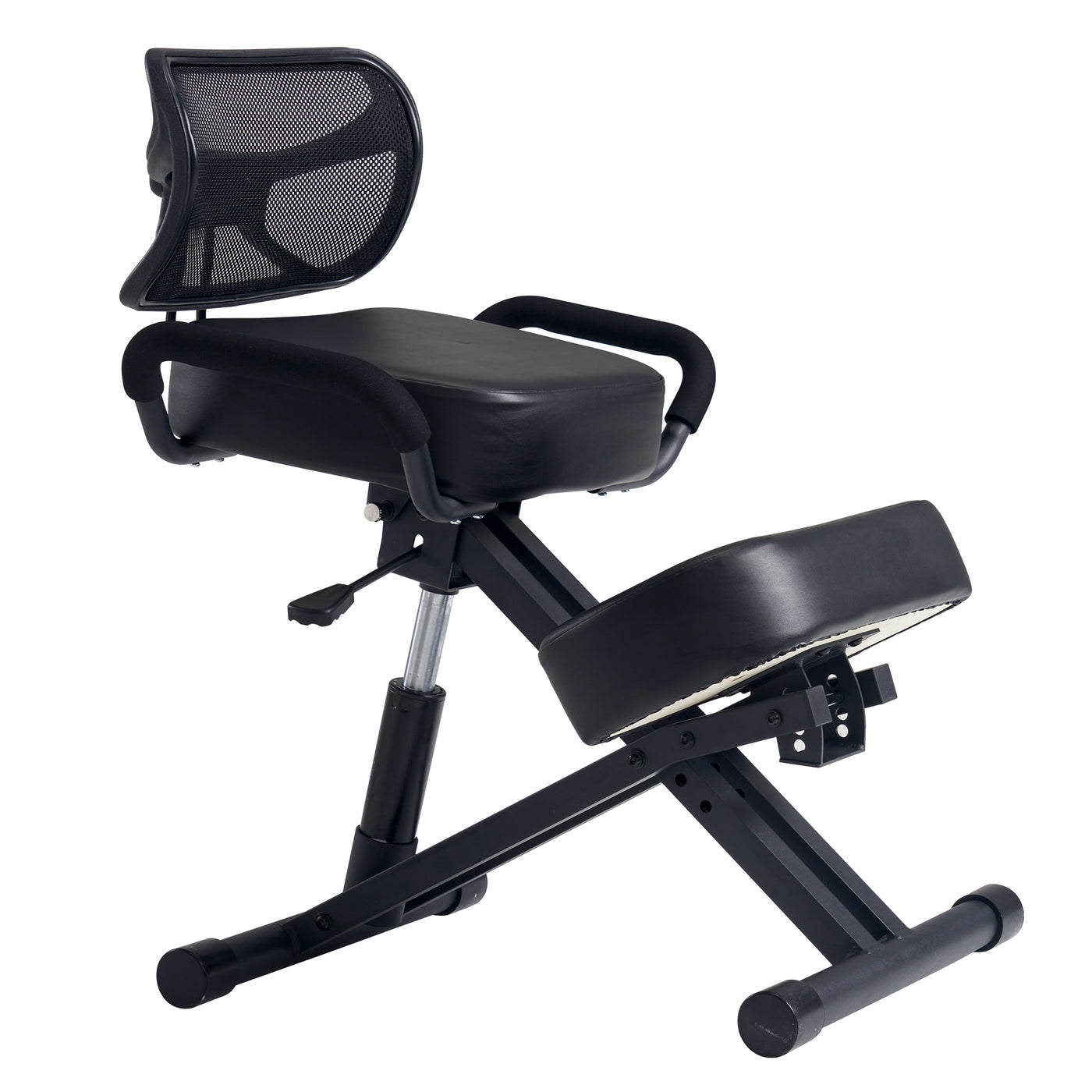 Master Massage Ergonomic Kneeling Chair offers adjustable height and mesh back support.
