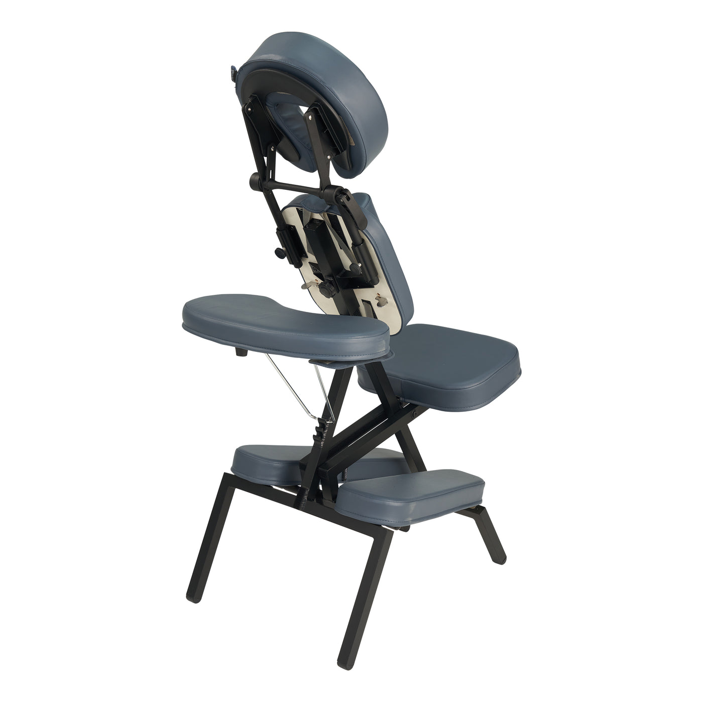 The Master Massage PROFESSIONAL Portable Chair features blue pads and a black metal frame.