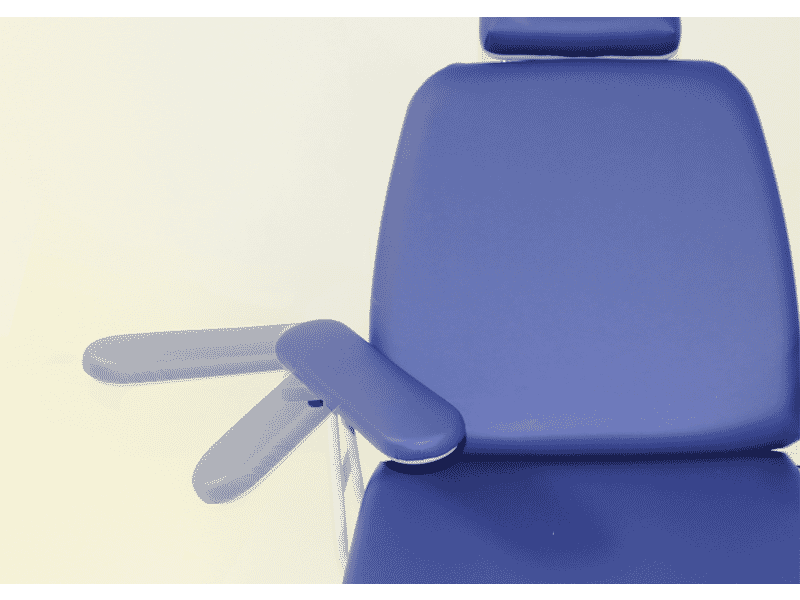 Oakworks 3050 Series Procedure Chair, blue with adjustable armrests and headrest shown.