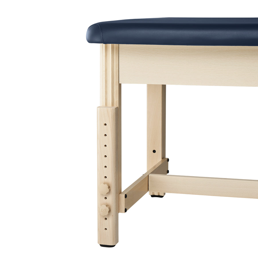 MT Massage HARVEY Table with navy blue, oil- and water-resistant cushioned top by MT.