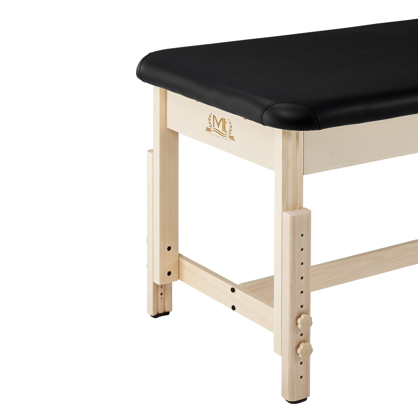 MT Massage HARVEY Stationary Table with oil- & water-resistant upholstery, adjustable height.