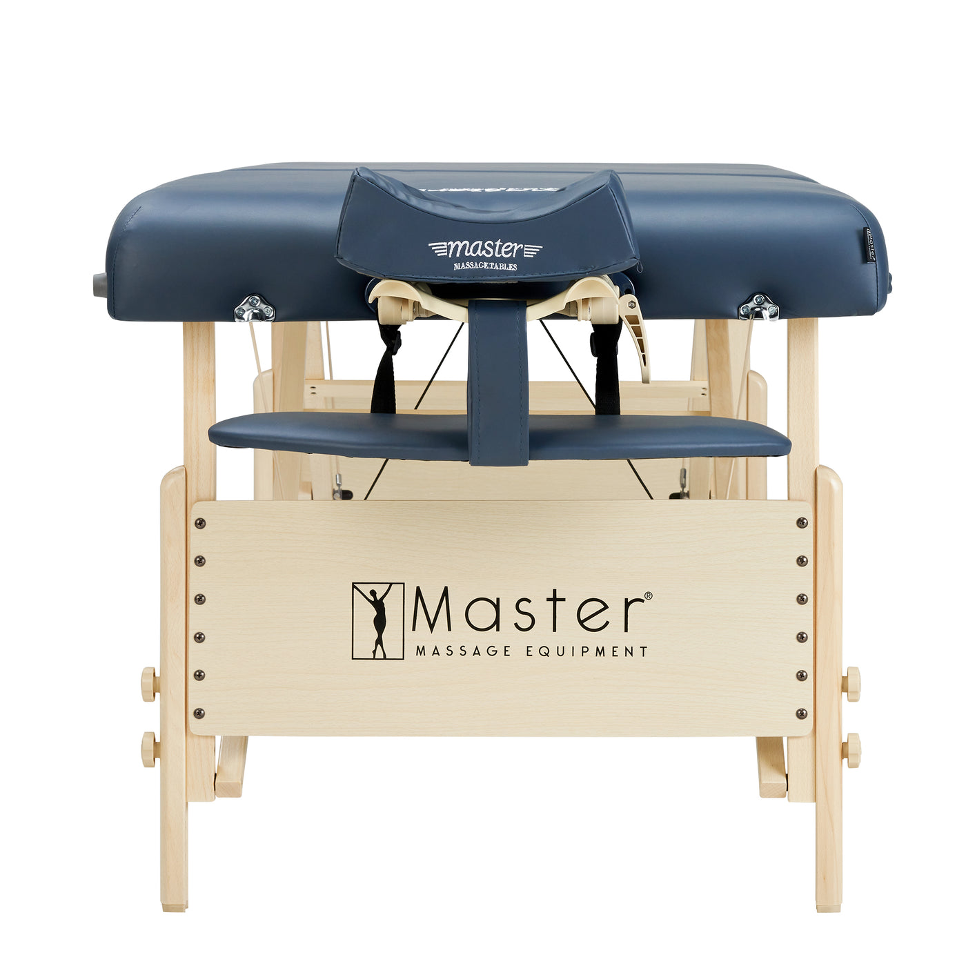 Master Massage CORONADO portable table, wood legs, adjustable face cradle, branded logo.