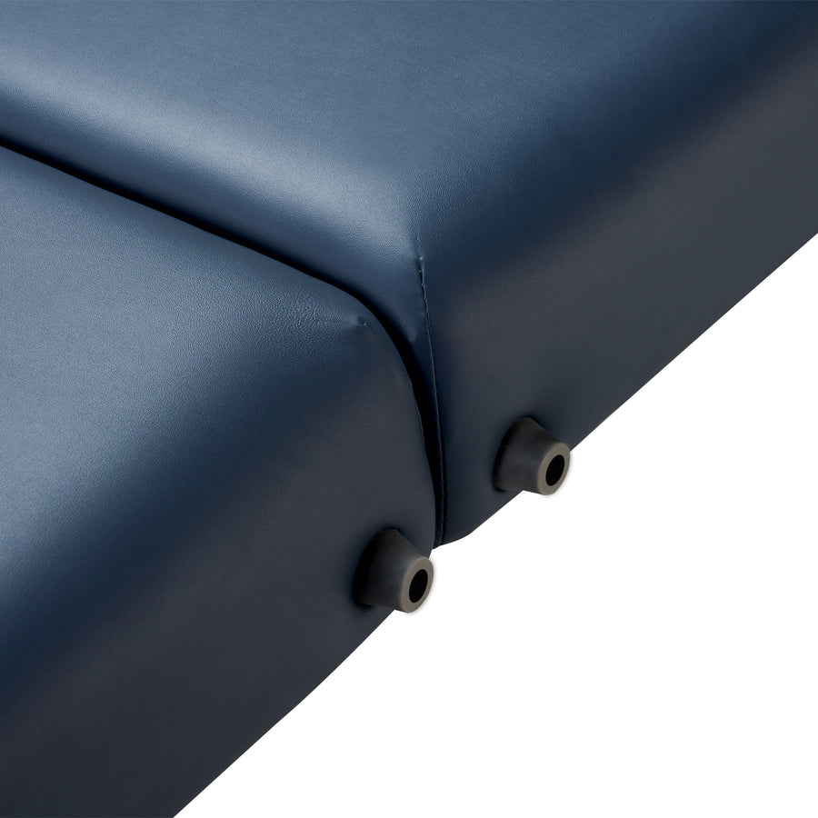 Close-up of blue padded cushions from the Master Massage CORONADO Portable Massage Table.