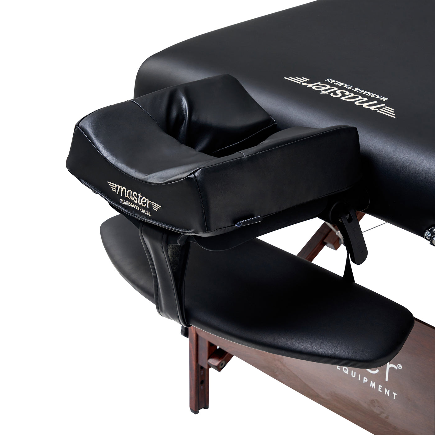 Close-up of the ergonomic face cradle on the Master Massage DEL RAY Portable Massage Table.
