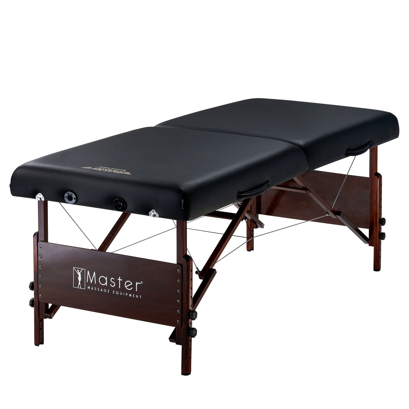 Master Massage DEL RAY portable table—wooden legs, ergonomic face cradle for comfort.