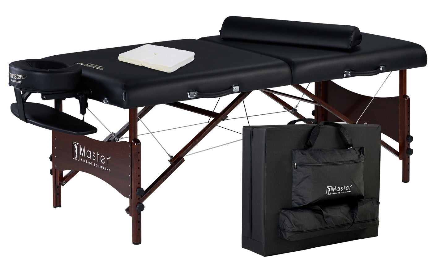 Master Massage Roma II portable table package with headrest and case for professionals.