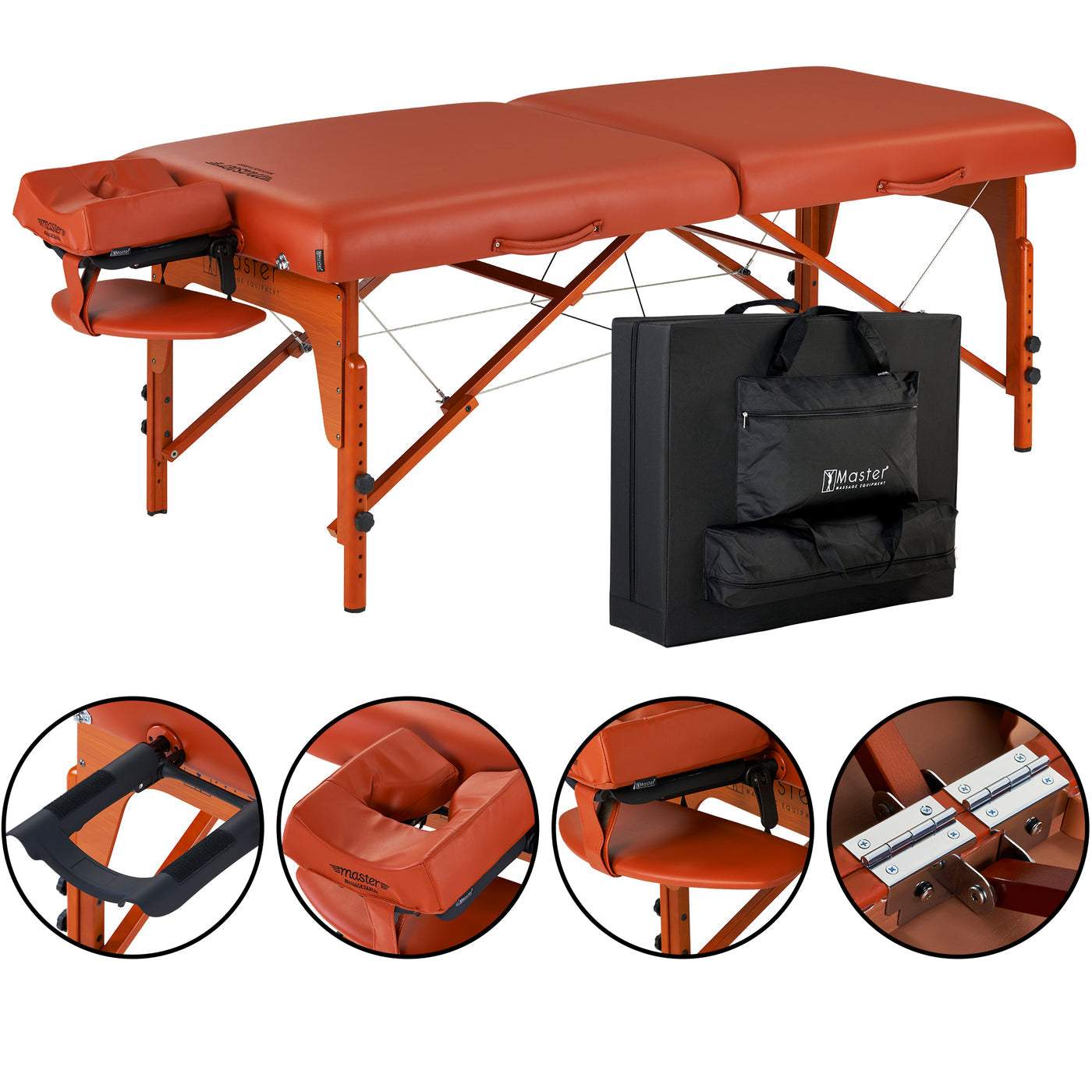Master Massage SANTANA Table with headrest, carry case & extra wide features.