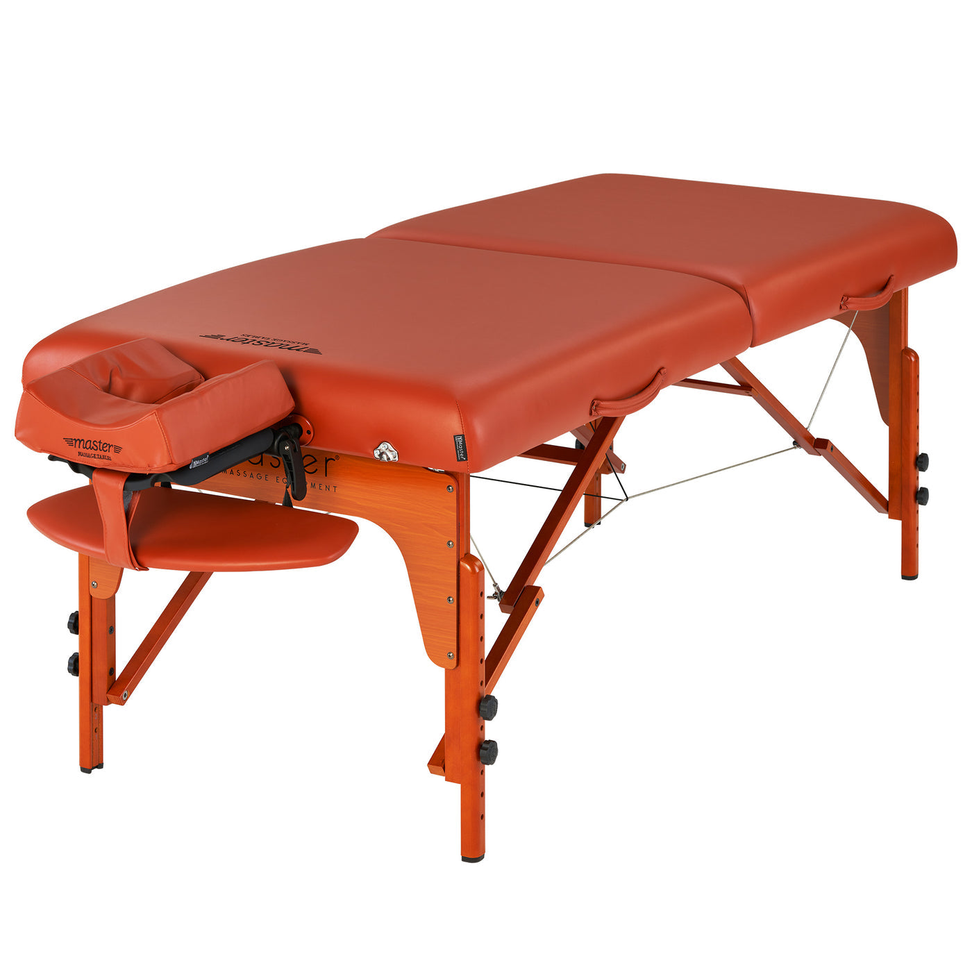 Master Massage SANTANA portable table with adjustable face cradle and sturdy wooden legs.