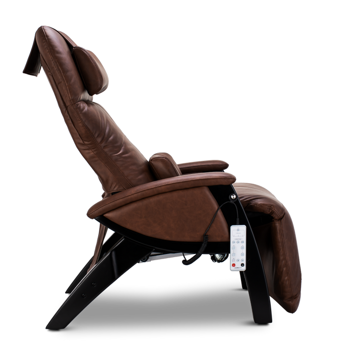 Svago ZGR Zero Gravity Recliner by Svago with remote, shown in side profile.