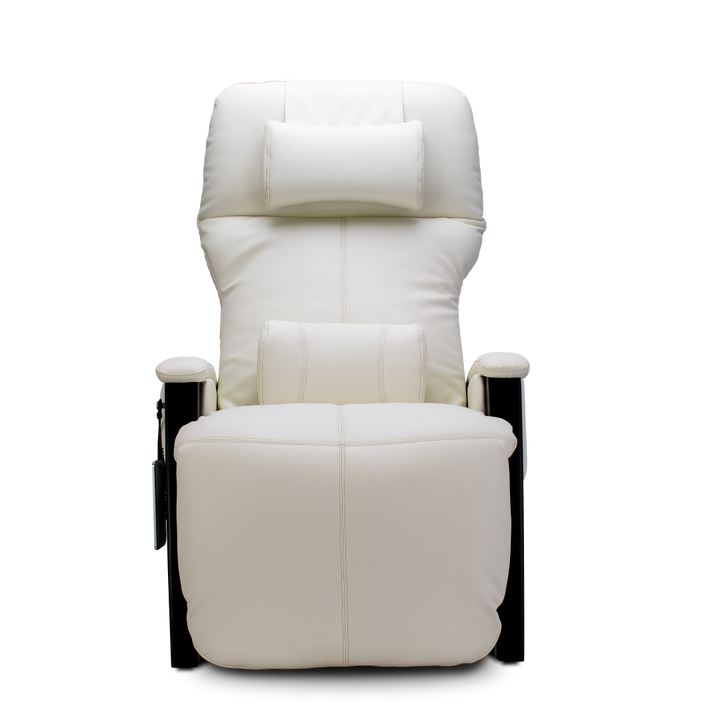 Svago ZGR Zero Gravity Recliner by Svago, white vegan synthetic hyde, front view.