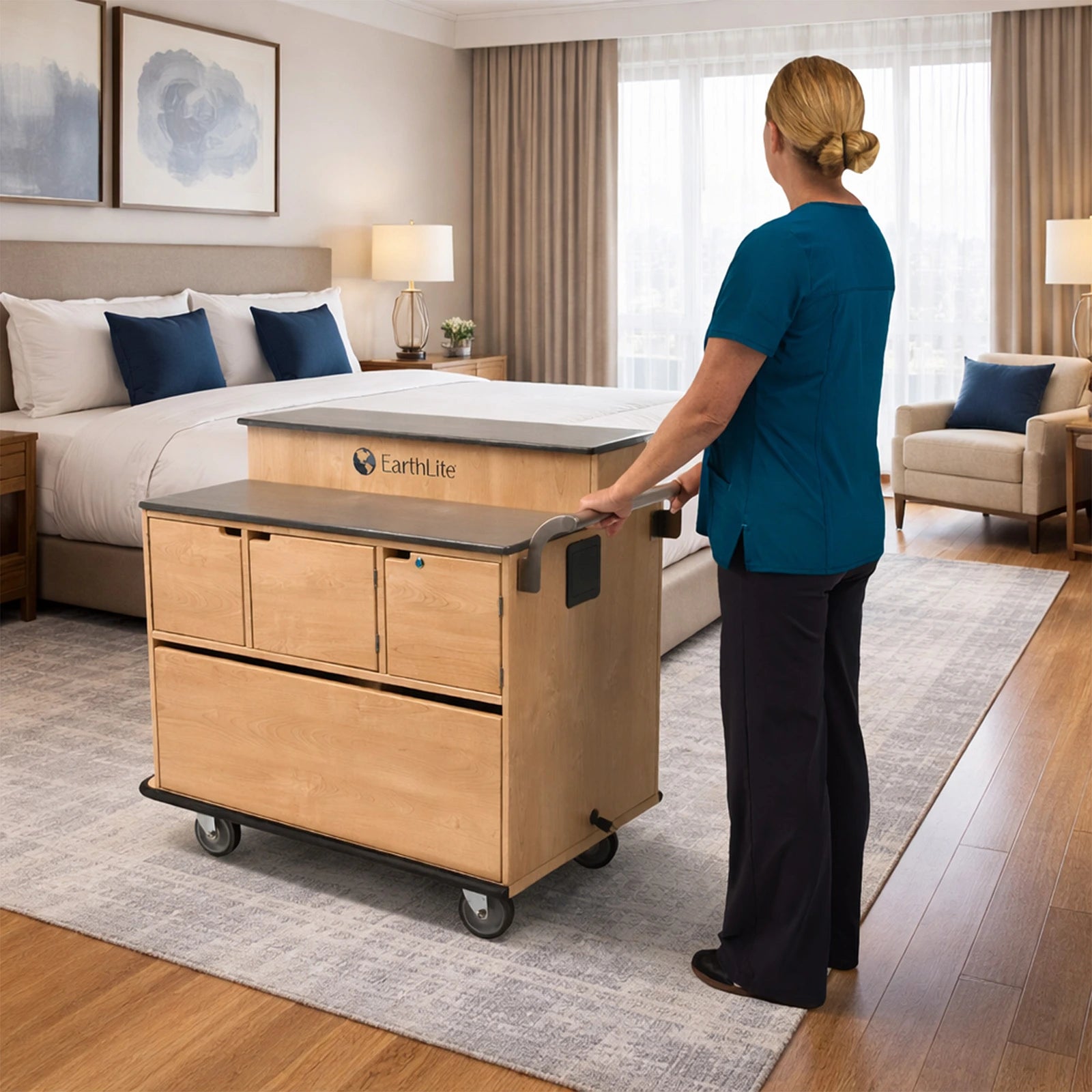 Earthlite Sanctuary Mobile Spa Cart in Setting