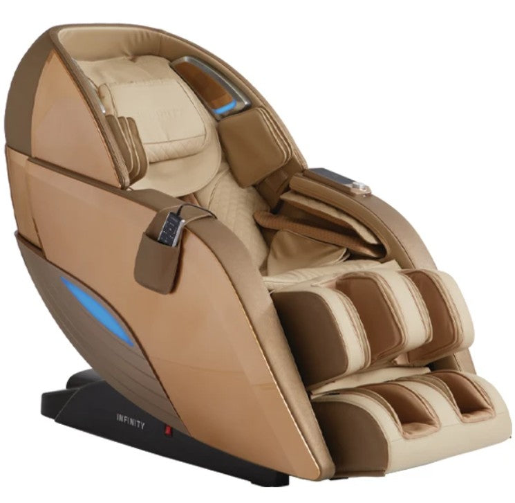 Gold/Tan massage chair on a white background