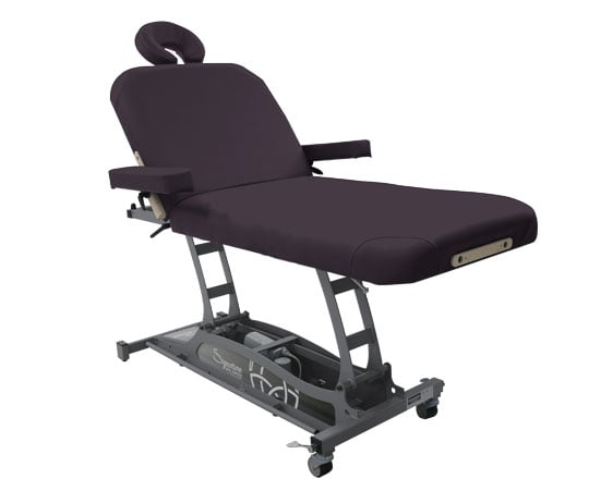 Berry pa Hands Free Lift Back massage table on a white background
