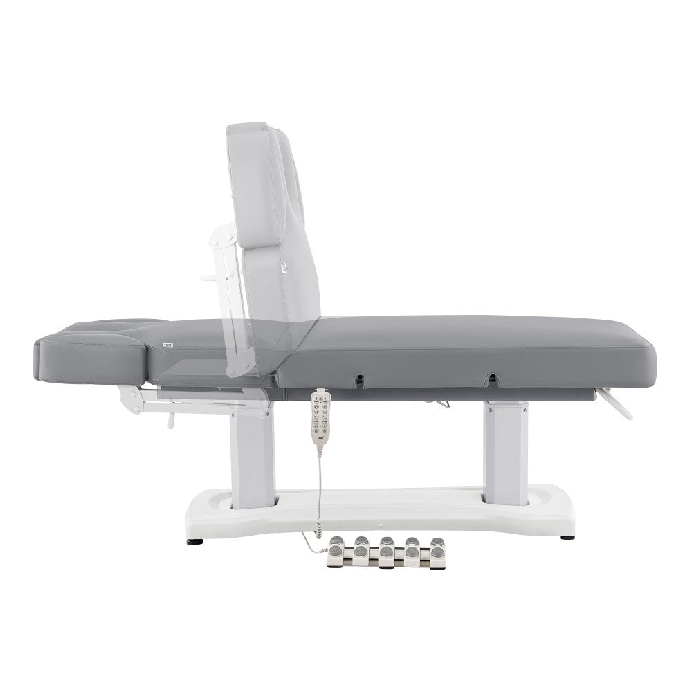 Gray Tranquility table with white base on a white background