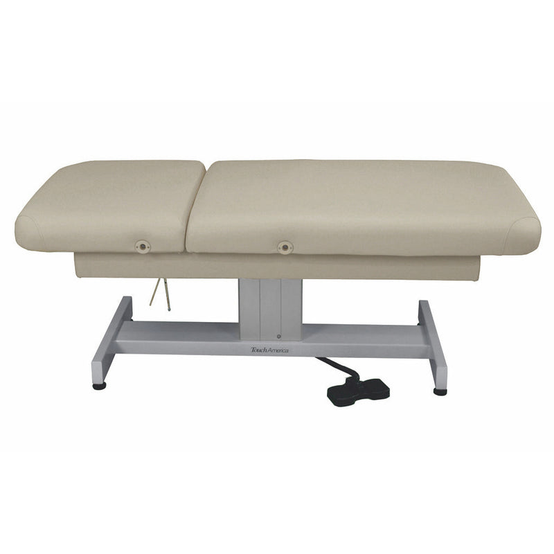 TouchAmerica VENETIAN FACE & BODY Table with adjustable height and metal base in beige.