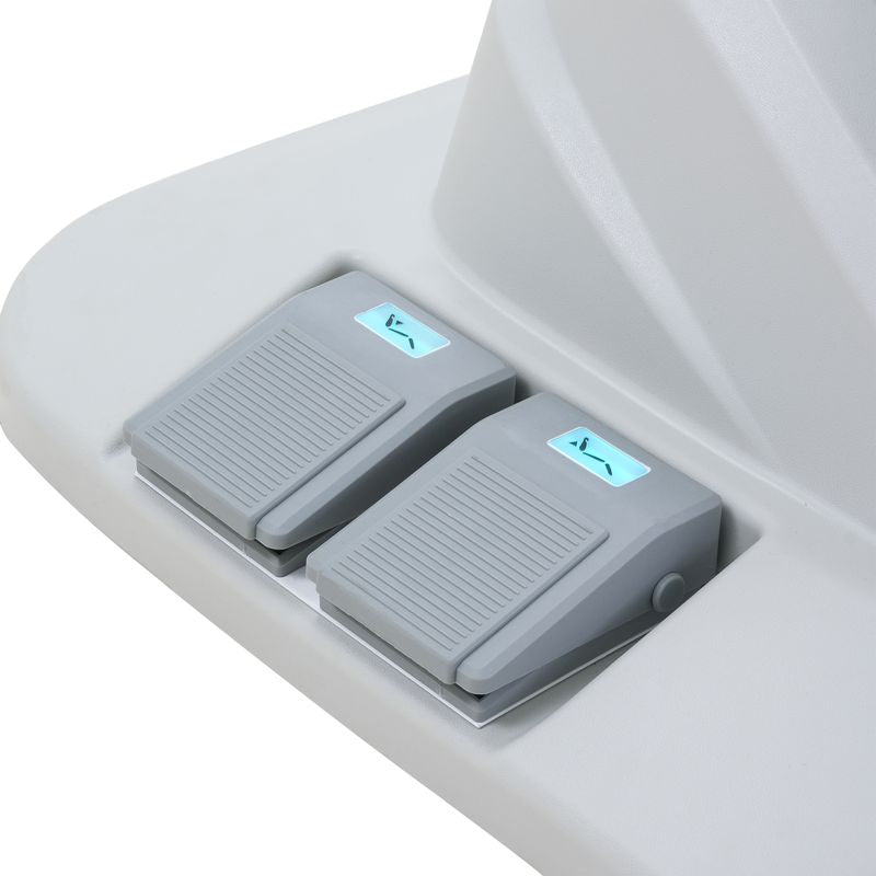 Two gray foot pedals with blue lights for the Silverfox America 2246EBN Electric Massage Chair.