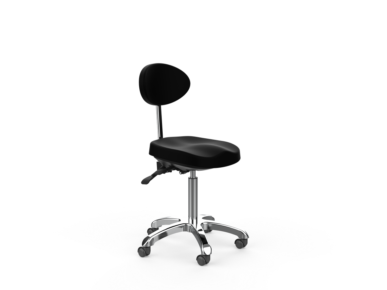 Silverfox America 1025E Beauty Stool: ergonomic with wheels, ideal for spa or office use.