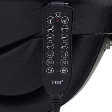 Black remote on Apollo II Electric Beauty Bed with Thermo Heat by DIR, DIR logo visible.