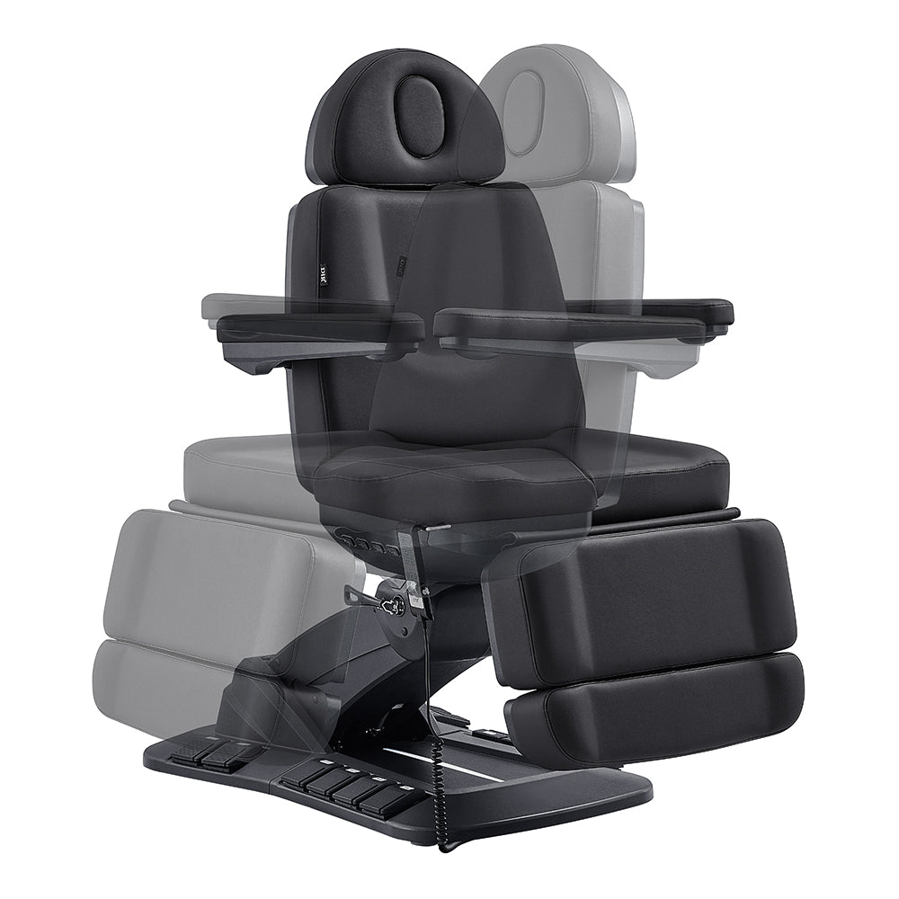 DIR Aurora Medical Spa Table with 4 Motors features adjustable reclining positions overlay.