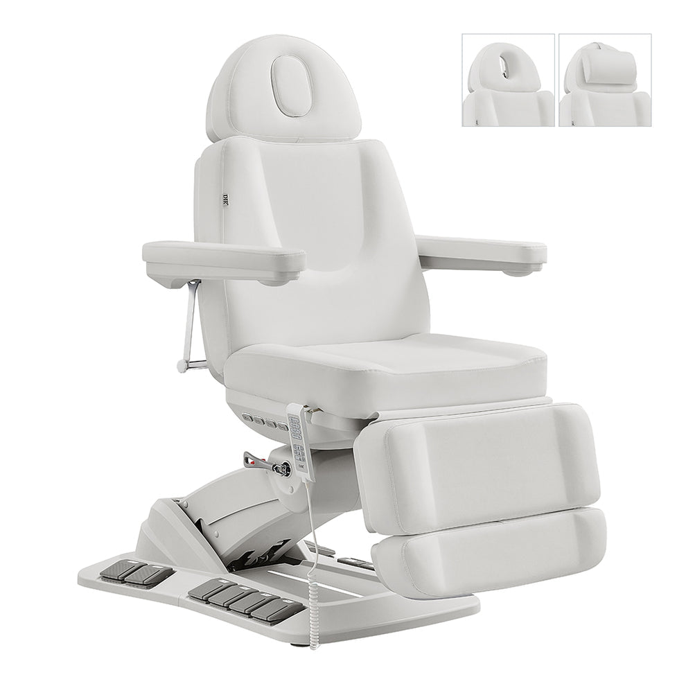 Aurora Medical Spa Table by DIR: 4 motors, hand & foot remote, padded rests, flat base.