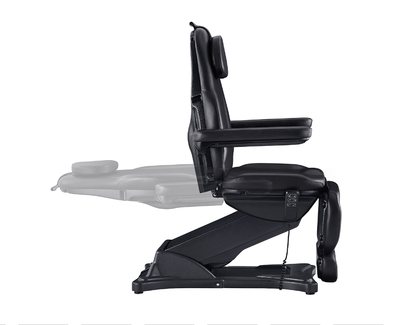 Bellucci Electrical Facial Bed DIR by DIR doubles as a black reclining massage chair.