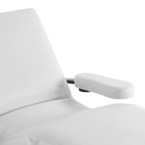 Close-up of Living Earth Crafts CENTURY CITY treatment table with adjustable armrest.