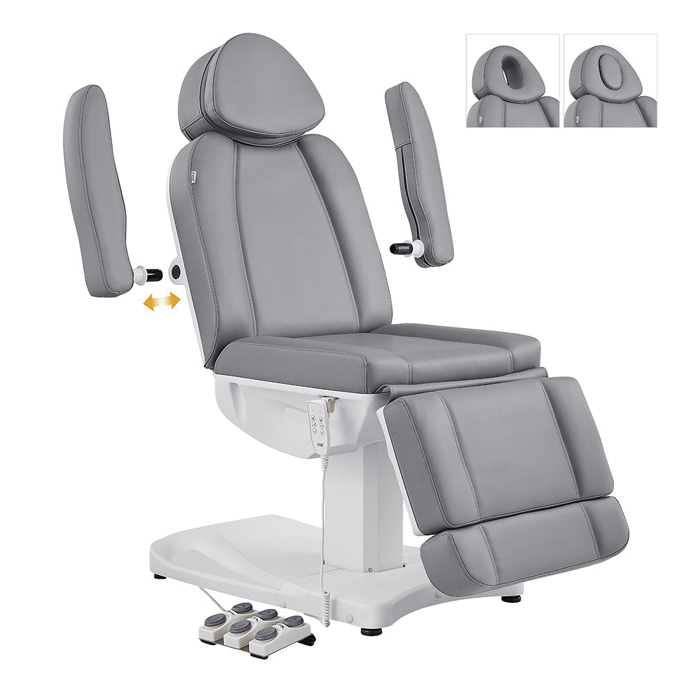 Ink Electric Facial Beauty Bed Chair DIR by DIR: gray, electric, movable arms/footrest, remote.