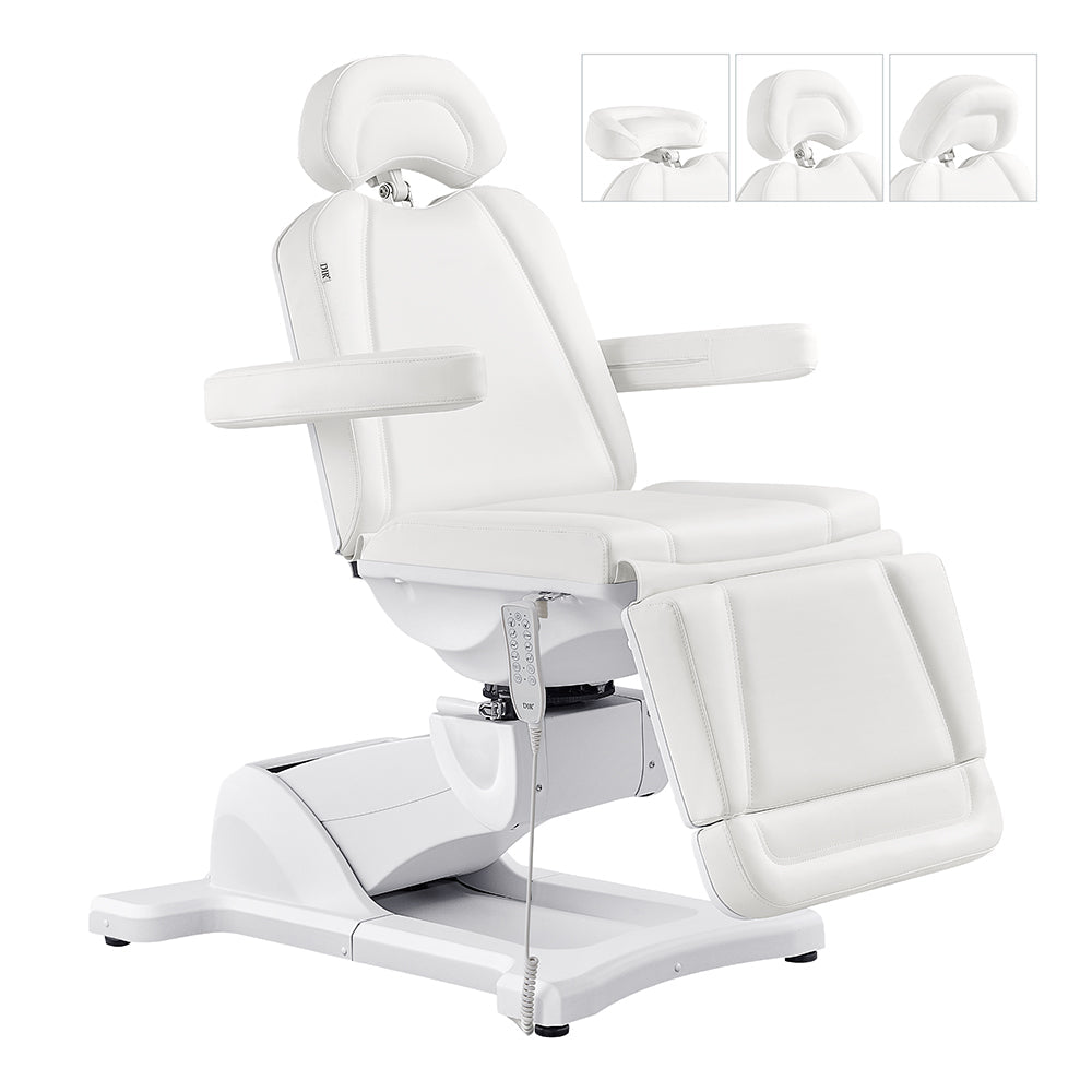 DIR Pavo FACIAL Beauty Bed & Chair in White, 4-motor electric, remote, adjustable comfort.