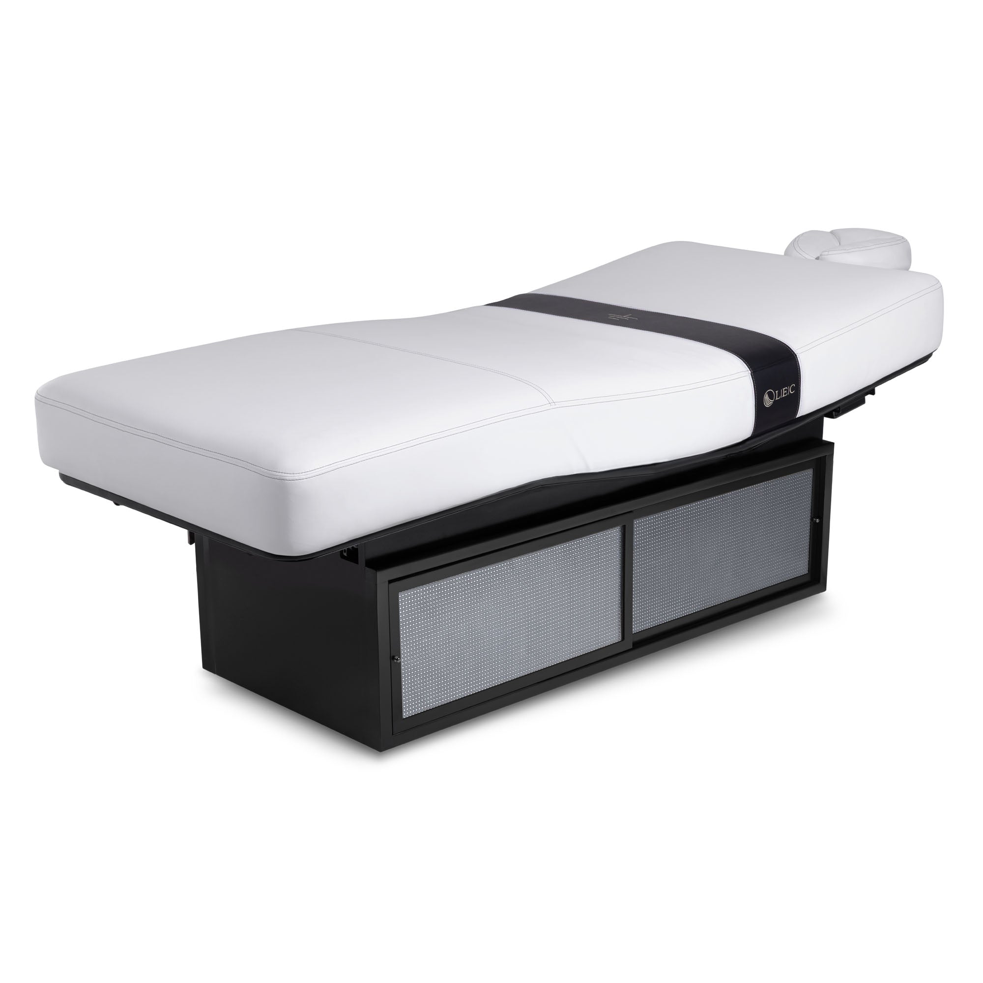 Living Earth Crafts INSIGNIA 2.0 METROWEAVE Multi-Purpose Treatment Table with Black Woven Metal Base