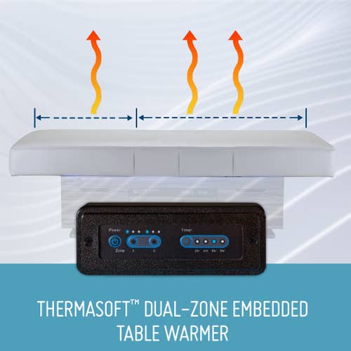 Living Earth Crafts INSIGNIA 2.0 CLASSIC™ table with control panel for heat distribution and settings.