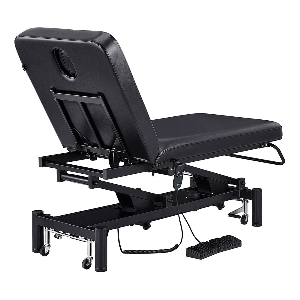 DIR Mar Egeo 2-Motors Electric Spa Bed, adjustable with foot pedals and headrest slot, rear view.