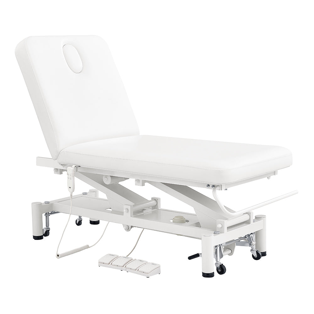DIR Mar Egeo 2-Motors Electric Spa Bed with headrest and foot pedals, ideal for medical spas.