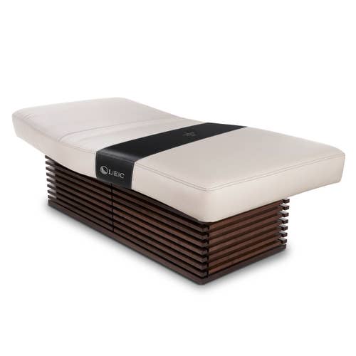 Living Earth Crafts INSIGNIA 2.0: modern treatment table with white mattress, luxe spa style.