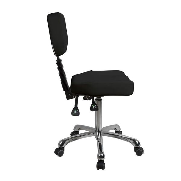 Silverfox America 1030 Stool with adjustable seat and backrest in side profile view.