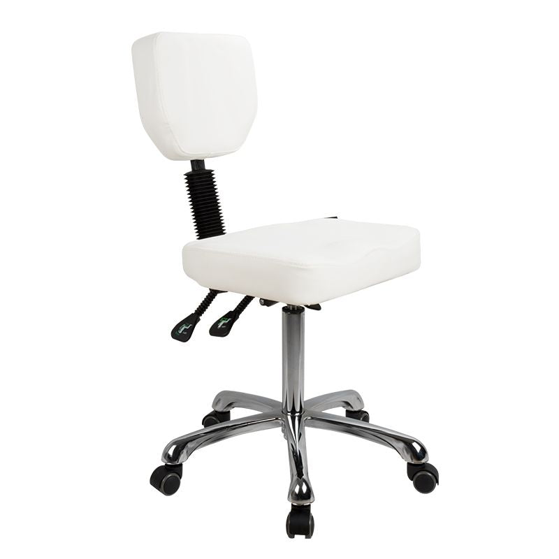 Ergonomic stool with backrest and height adjustment by Silverfox America (1030 Stool).