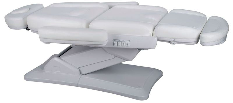 Silverfox America 2235D electric massage table with padded sections and electronic controls.