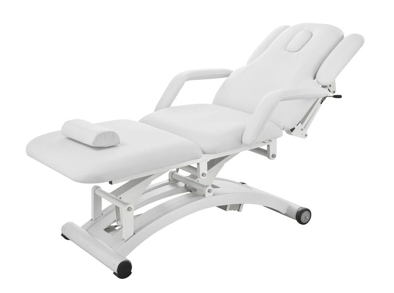 Silverfox America 2241C electric massage table with headrest and armrests on metal frame.