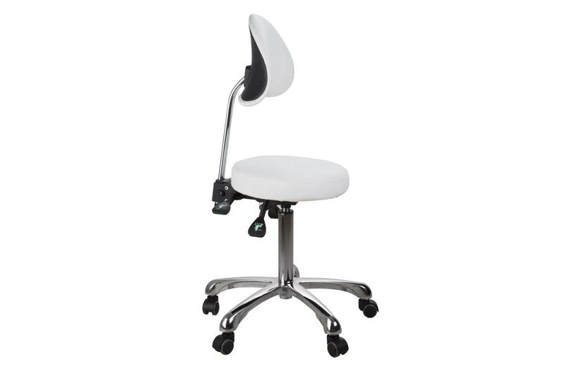 Silverfox America 1025B Stool with chrome base, ideal for professional seating.