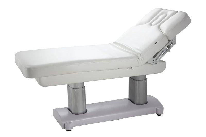 Silverfox America OCILI 2249 Electric Massage Table with padded headrest and modern design.
