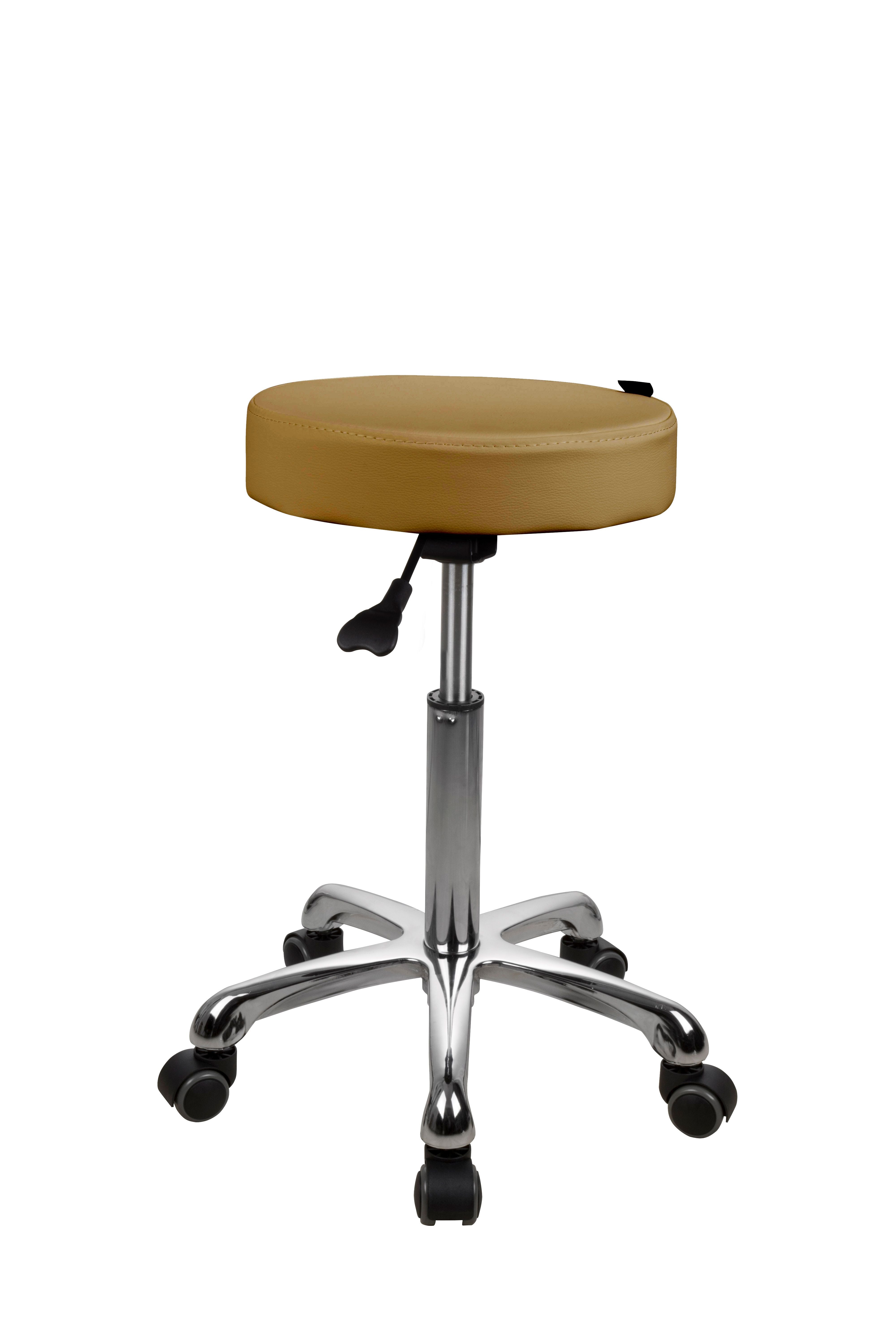 Silverfox America 1023A Stool features a chrome base and five wheels, shown on white background.
