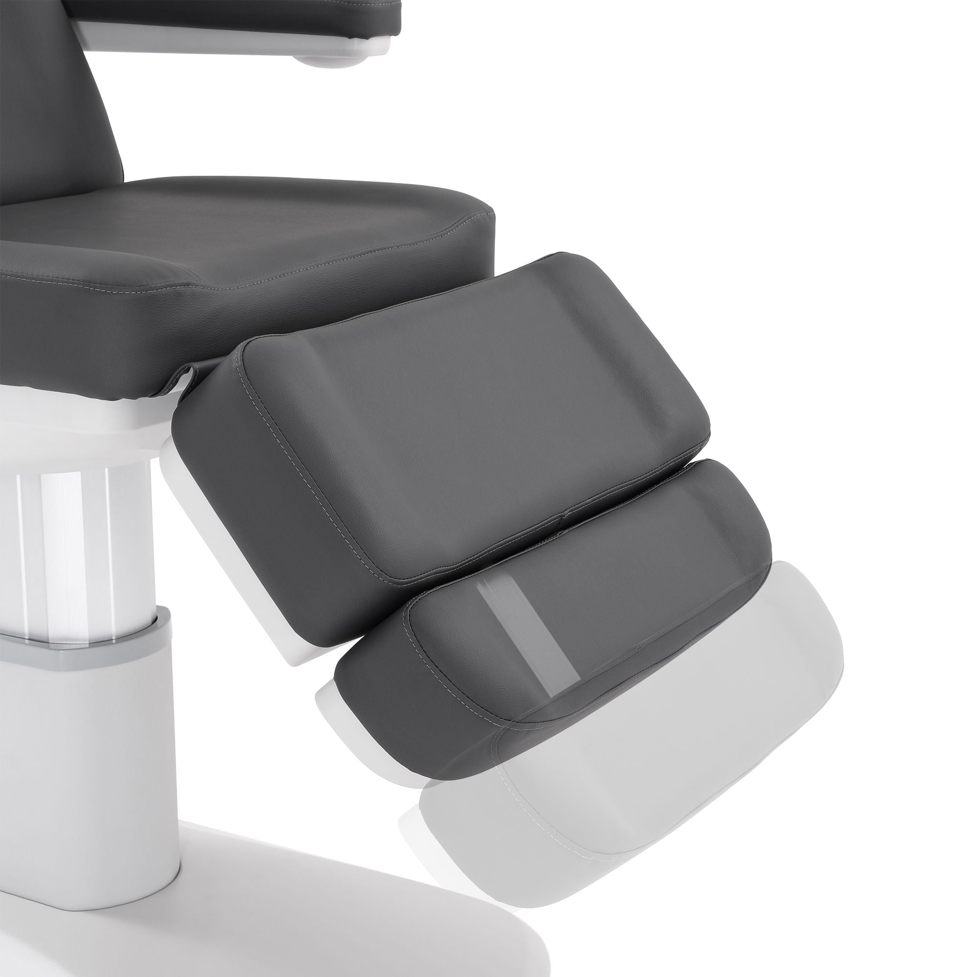 Close-up of padded footrest on the Silverfox America 2222BN Electric Massage Table.