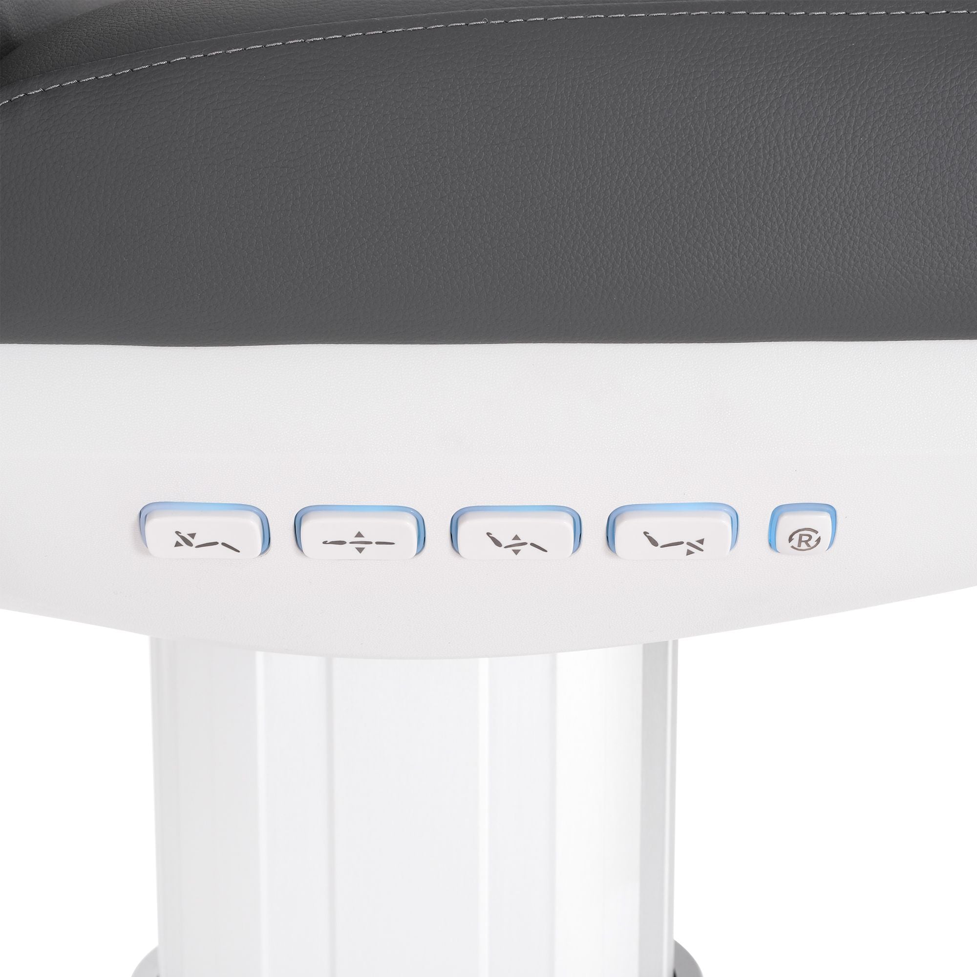 Close-up of controls on the Silverfox America 2222BN Electric Massage Table, showing adjustments.