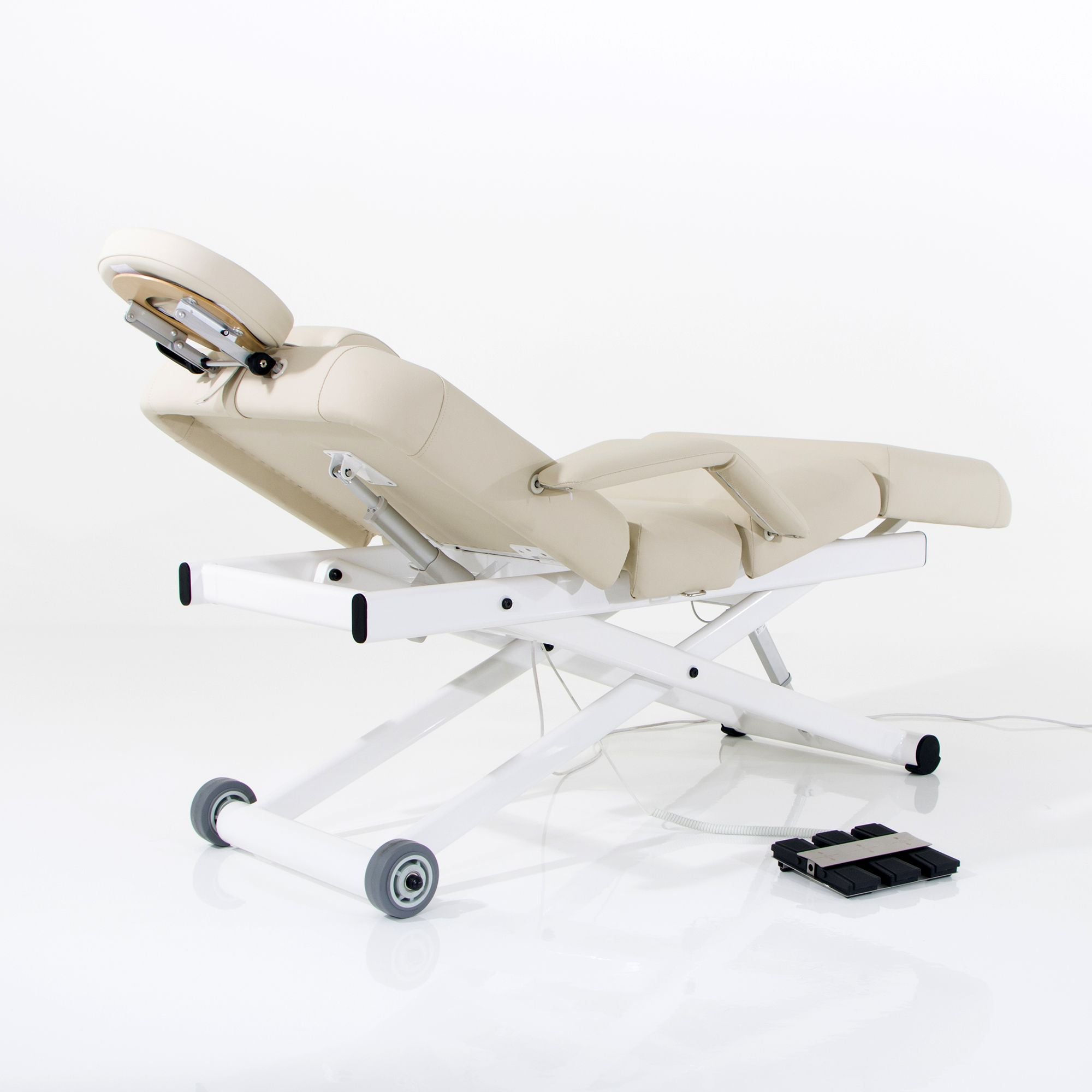 Silverfox America 2274B electric massage bed, ADA compliant with headrest, wheels, adjustable.
