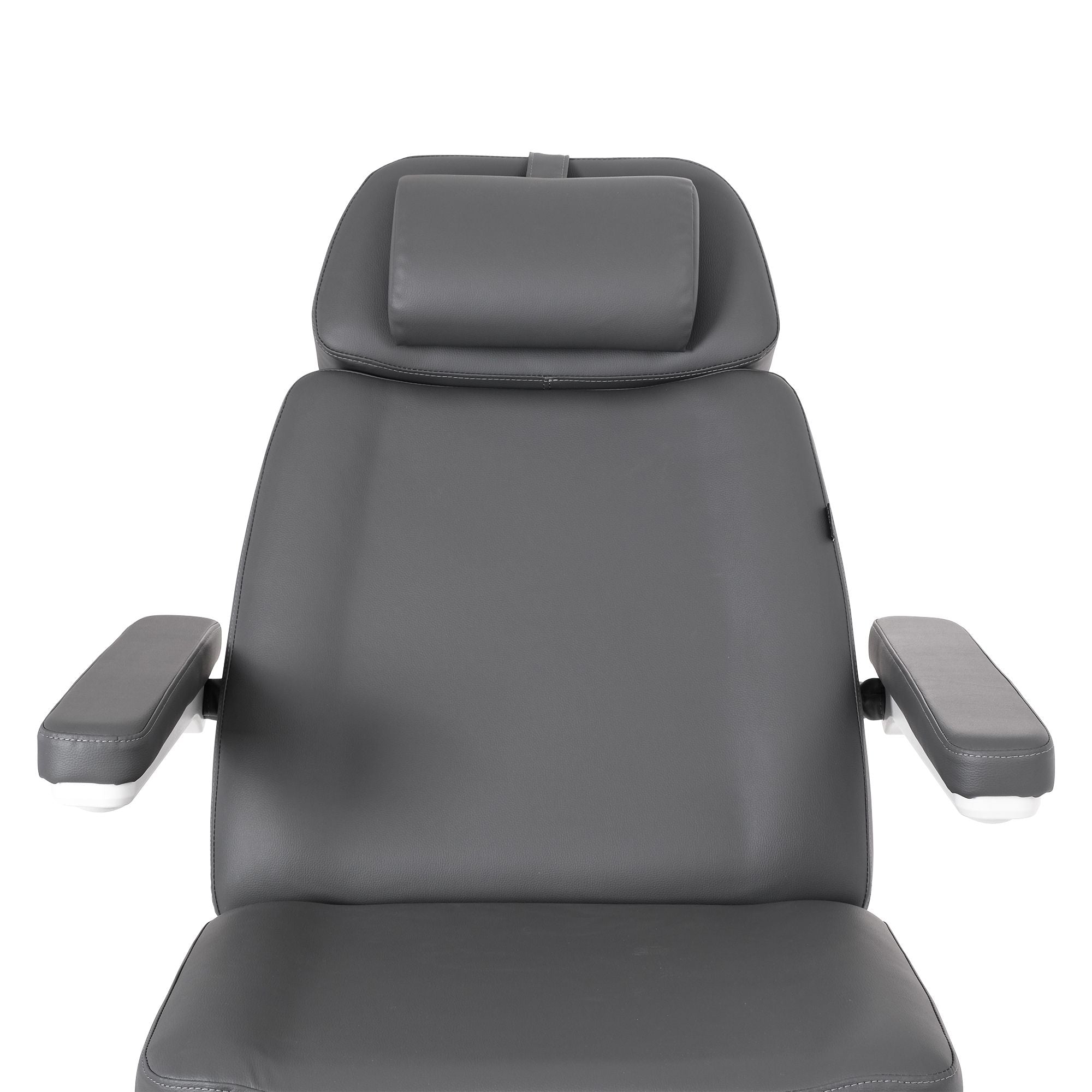 Silverfox America 2222BN Electric Massage Table—gray, armrests, headrest, adjustable recline.